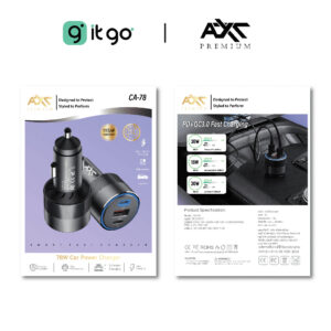 AXT CA-78 ที่ชาร์จในรถ แรงจัดเต็ม! 78W ชาร์จเร็ว 3 พอร์ต PD+QC 3.0 ในตัวเดียว