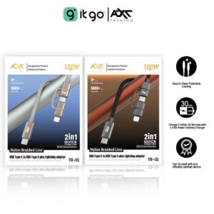 AXT สายชาร์จ 2 in 1 Quick charge cable Data transmission TR-01 100w